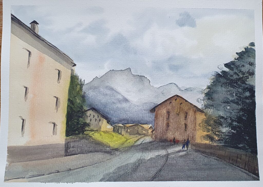 "Terrasse" / Aquarell auf Papier / 27x36cm / CHF 250.-