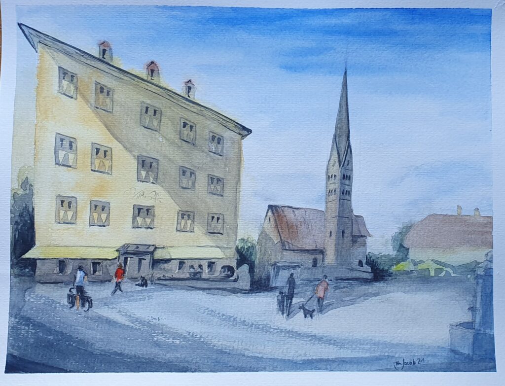 VERKAUFT/SOLD // "villa stelvio" / Aquarell auf Papier