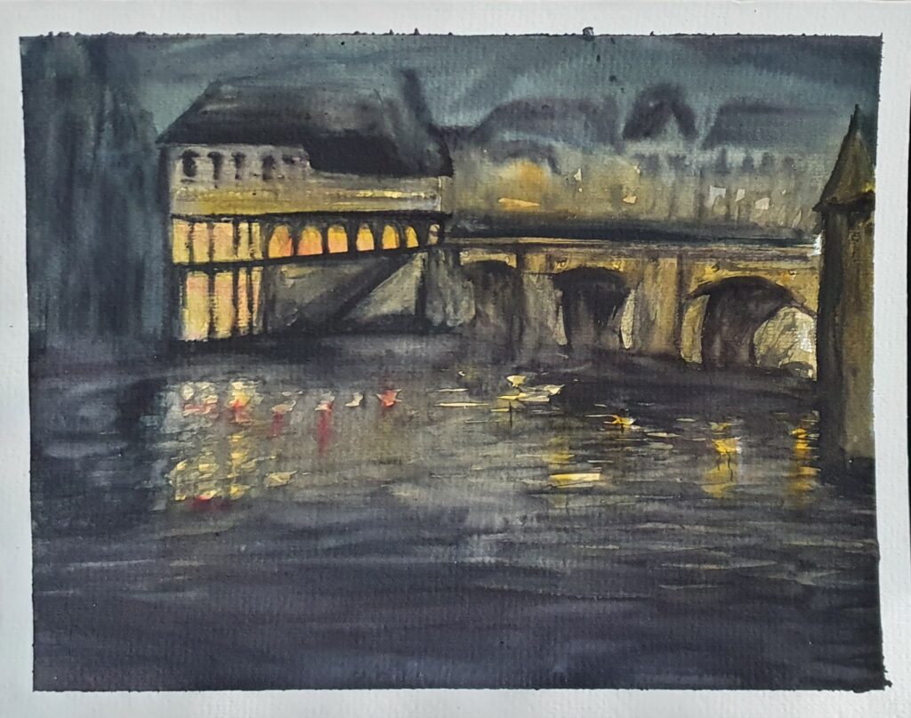 "KRAFT nocturne" / Aquarell auf Papier / 27x36cm / CHF 300.-