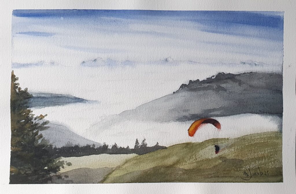 "Abflug" / Aquarell auf Papier / 17x27cm / CHF 150.-