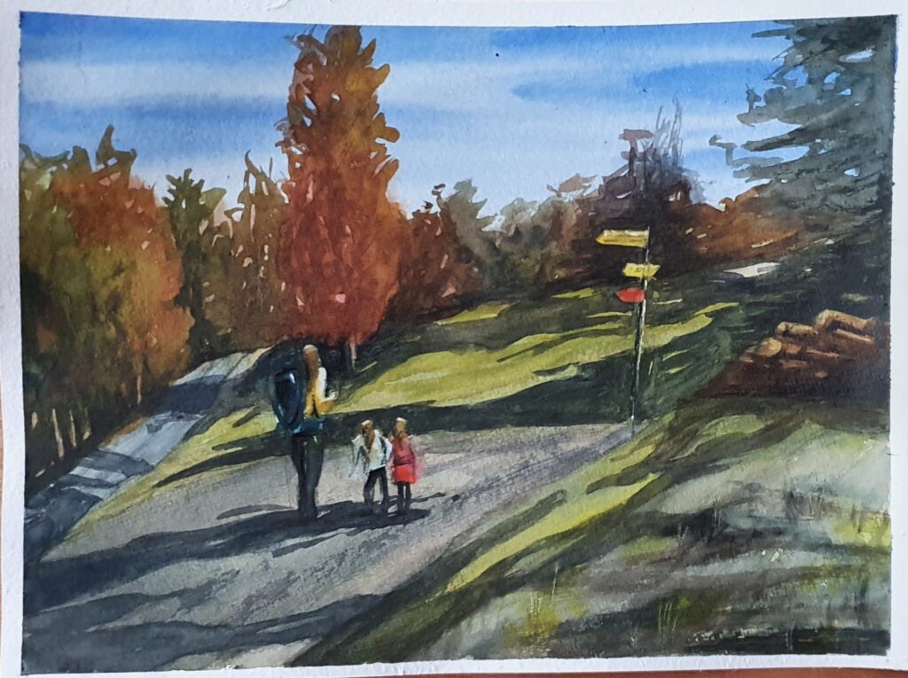 "Wanderweg" / Aquarell auf Papier / 23x30cm / CHF 250.-